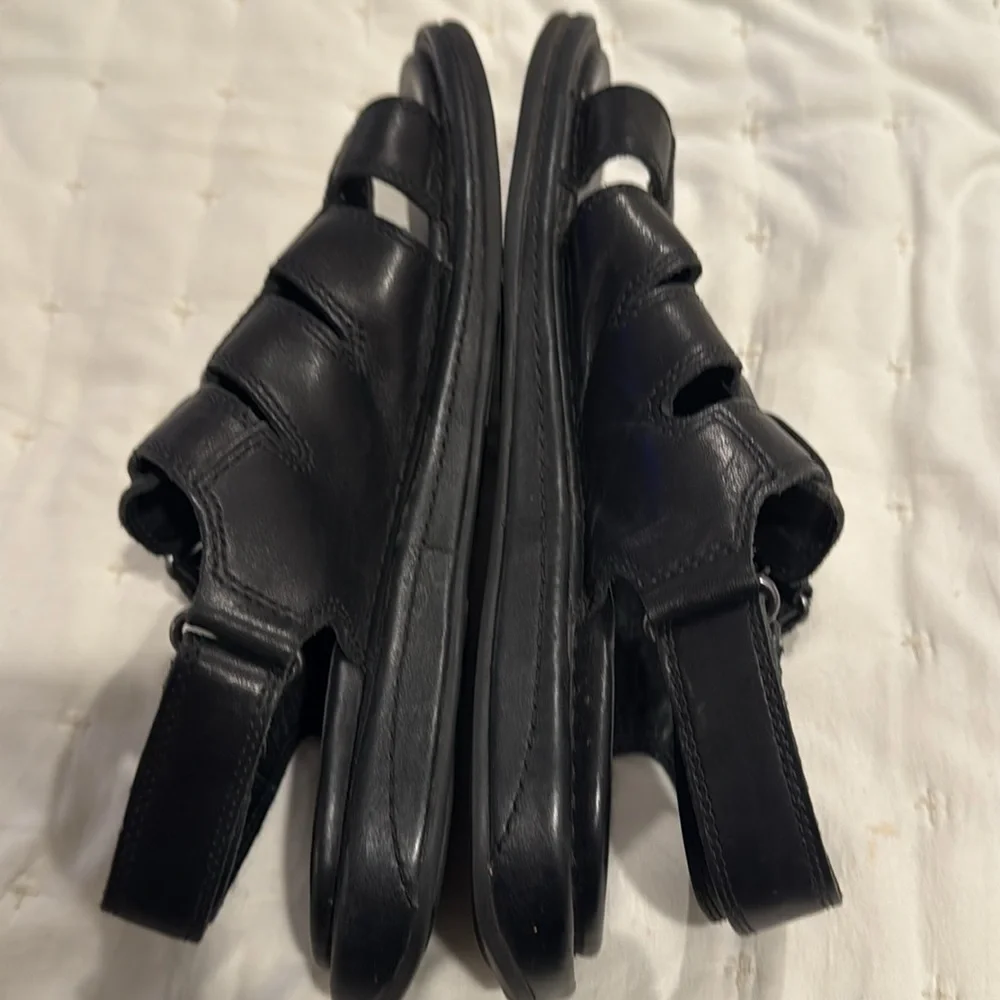 Men’s Timberland Quality Smart Comfort System Black Genuine Leather Sandals!